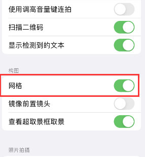 营口苹果手机维修网点分享iPhone如何开启九宫格构图功能 